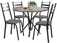Mesa de Jantar 4 Cadeiras Redonda Artefamol América Capri - 5
