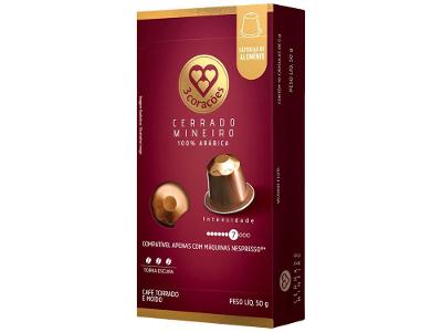 Cápsula de Café Compatível com Nespresso 3 Corações Cerrado Mineiro 10 cápsulas