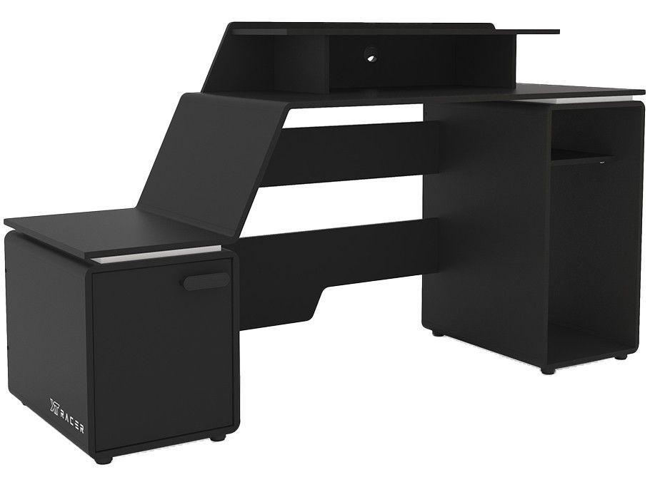 Mesa Gamer XT Racer Space Two Preto e Branco 2 Nichos 1 Porta - 1