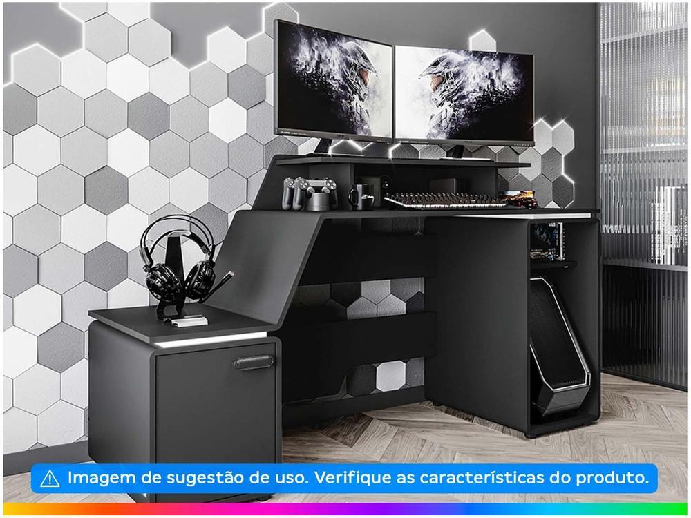 Mesa Gamer XT Racer Space Two Preto e Branco 2 Nichos 1 Porta - 2