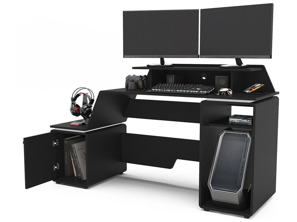 Mesa Gamer XT Racer Space Two Preto e Branco 2 Nichos 1 Porta - 3