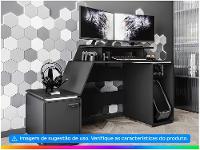 Mesa Gamer XT Racer Space Two Preto e Branco 2 Nichos 1 Porta - 2