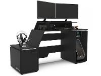 Mesa Gamer XT Racer Space Two Preto e Branco 2 Nichos 1 Porta