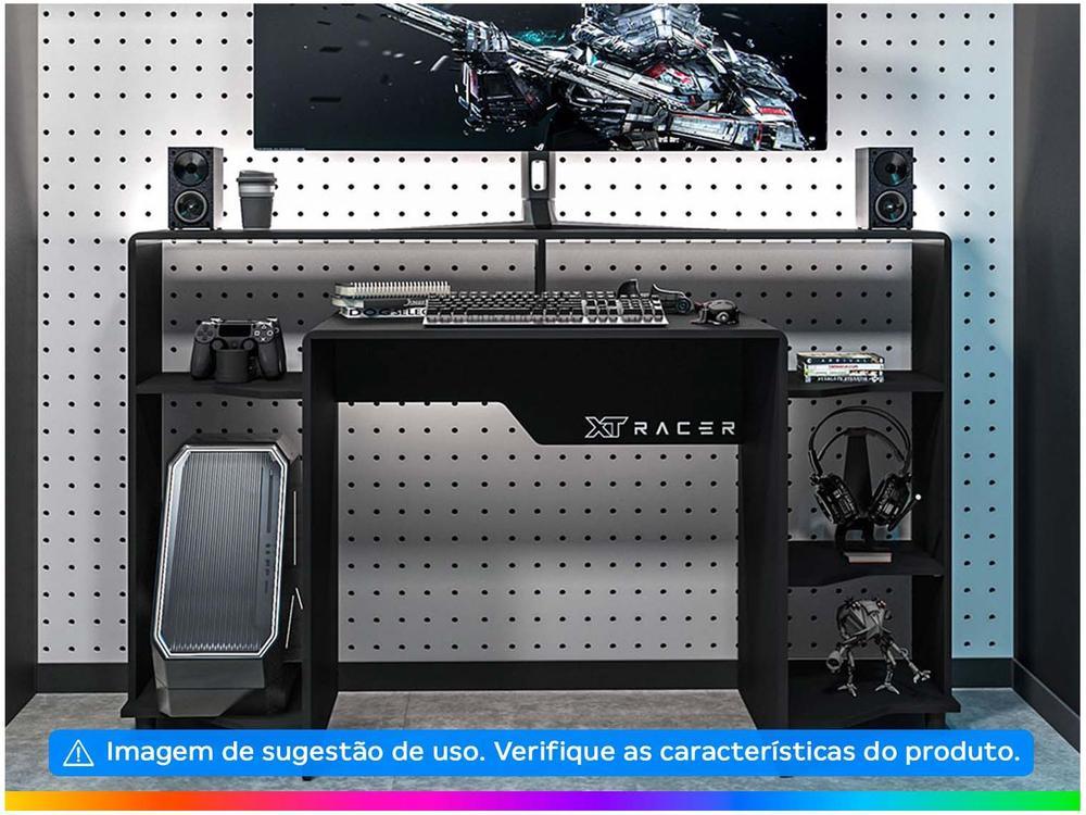 Mesa Gamer XT Racer Control Preta e Branca 5 Nichos - 2