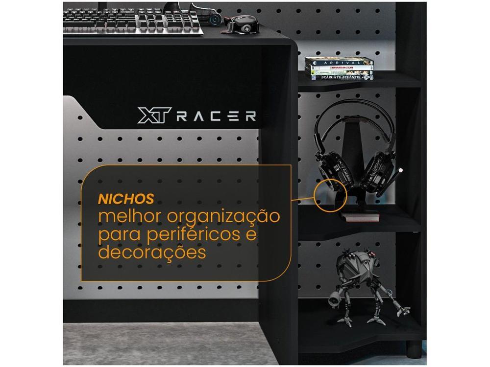 Mesa Gamer XT Racer Control Preta e Branca 5 Nichos - 4