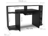 Mesa Gamer XT Racer Control Preta e Branca 5 Nichos - 5