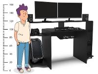 Mesa Gamer XT Racer Control Preta e Branca 5 Nichos - 6