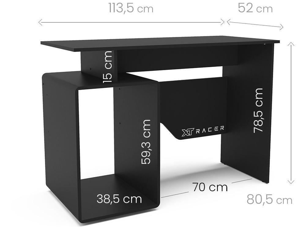 Mesa Gamer XT Racer Art Preto e Branco 1 Nicho - 5