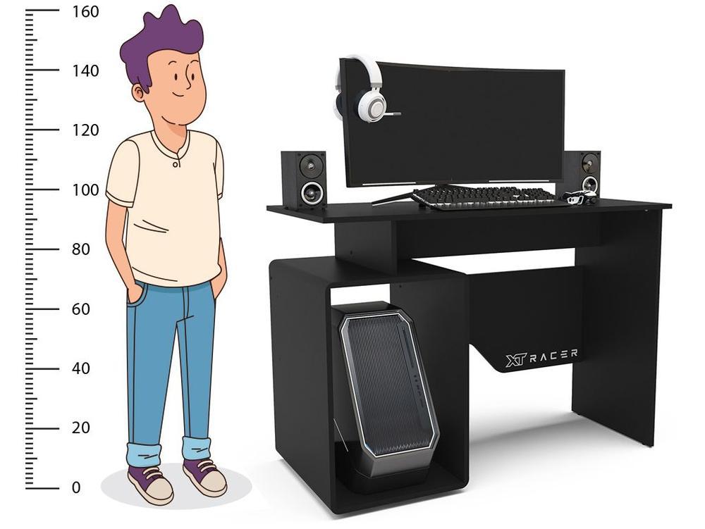 Mesa Gamer XT Racer Art Preto e Branco 1 Nicho - 6