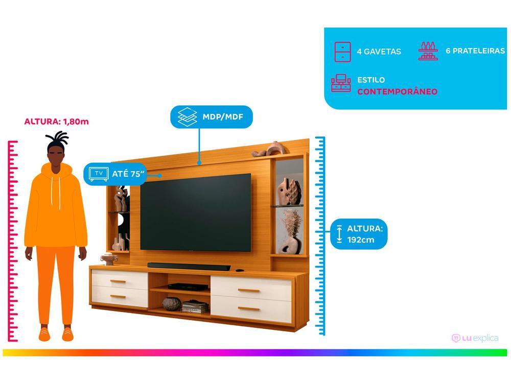 Estante Home para TV até 75” 4 Gavetas EDN Móveis Leni - 2