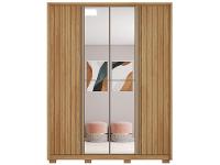 Guarda-roupa Solteiro com Espelho 4 Portas 3 Gavetas Caemmun Belize Ripado - 6