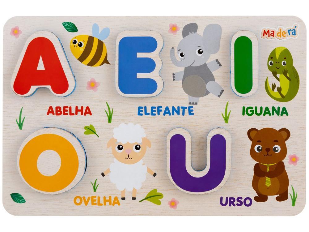 Brinquedo de Encaixar Maderá Encaixando Vogais - 1