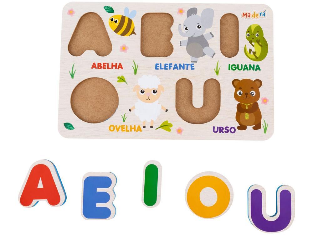 Brinquedo de Encaixar Maderá Encaixando Vogais - 3