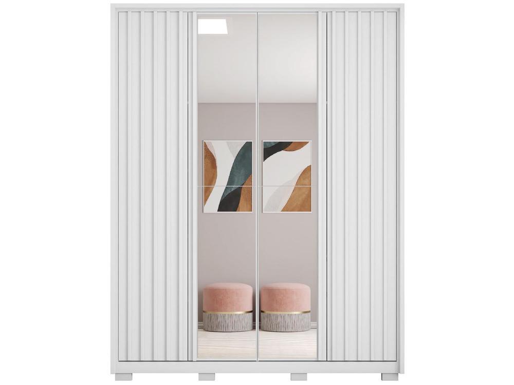 Guarda-roupa Solteiro com Espelho 4 Portas 3 Gavetas Caemmun Belize Ripado - 6