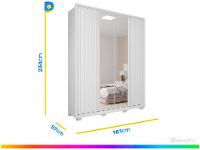 Guarda-roupa Solteiro com Espelho 4 Portas 3 Gavetas Caemmun Belize Ripado - 3