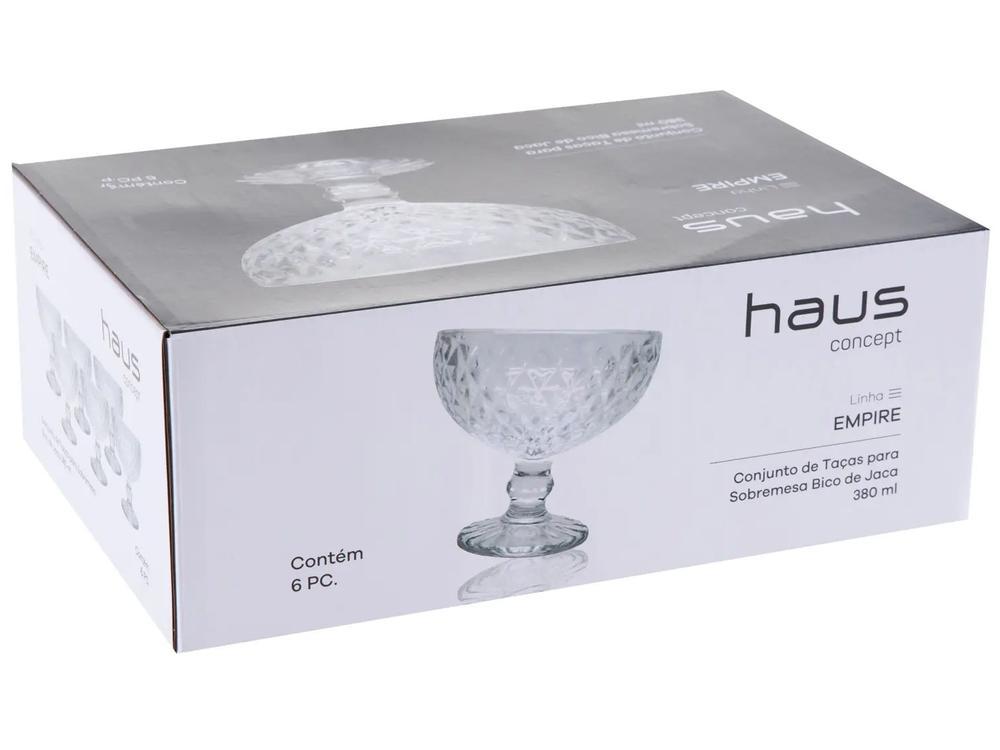 Jogo de Taças  de Sobremesa de Vidro 380ml 6 Peças Haus Concept Bico de Jaca - 7