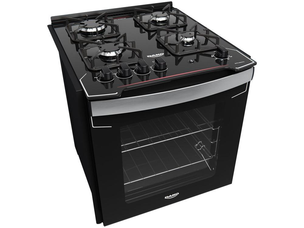 Fogão 4 Bocas de Embutir Dako Preto Mesa de Vidro Diplomata - 13