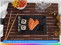 Prato Raso Preto Fosco para Comida Japonesa Retangular Haus Concept Fuji 57702006 - 2