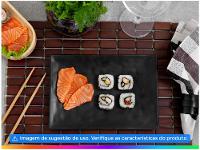 Prato Raso Preto Fosco para Comida Japonesa Retangular Haus Concept Osaka 57701002 - 2