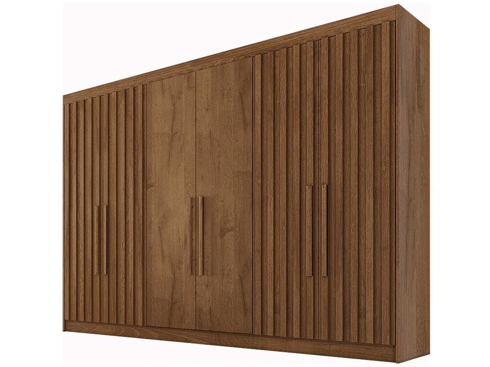 Guarda-roupa Casal 6 Portas 6 Gavetas Móveis Europa Ripado Potente - 4