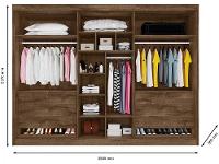 Guarda-roupa Casal 6 Portas 6 Gavetas Móveis Europa Ripado Potente - 7