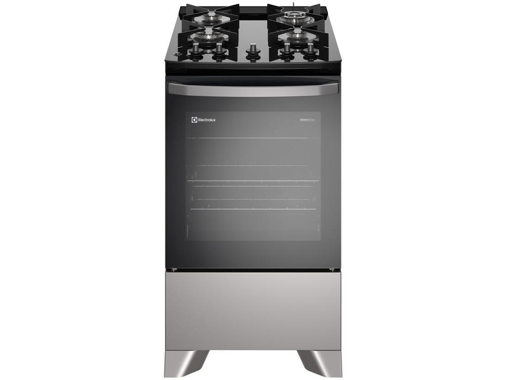 Fogão 4 Bocas Electrolux Prata Mesa de Vidro Efficient com PerfectCook FE4GS - 1