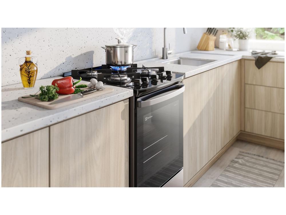Fogão 4 Bocas Electrolux Prata Mesa de Vidro Efficient com PerfectCook FE4GS - 3