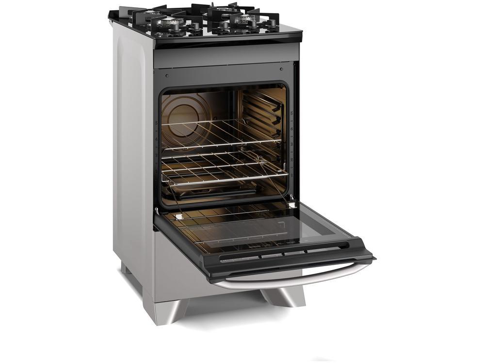 Fogão 4 Bocas Electrolux Prata Mesa de Vidro Efficient com PerfectCook FE4GS - 5