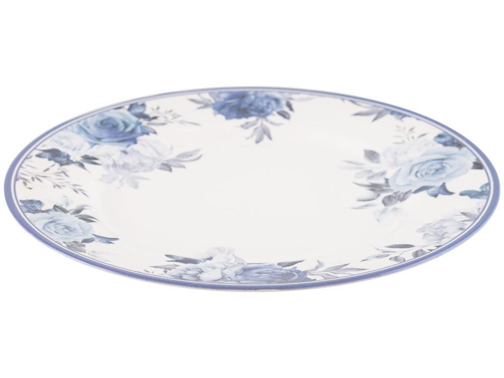 Aparelho de Jantar 12 Peças Alleanza Cerâmica Branco e Azul Redondo Antique - 7