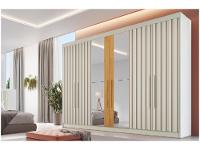 Guarda-roupa Casal com Espelho 6 Portas 6 Gavetas Móveis Europa Ripado Potente - 1