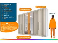 Guarda-roupa Casal com Espelho 6 Portas 6 Gavetas Móveis Europa Ripado Potente - 2