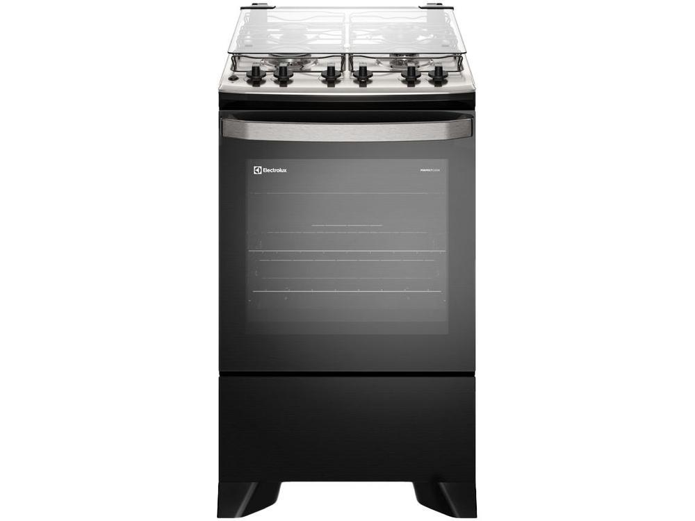 Fogão 4 Bocas Electrolux Preto com Timer VaporBake FE4TP - 1