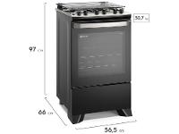 Fogão 4 Bocas Electrolux Preto com Timer VaporBake FE4TP