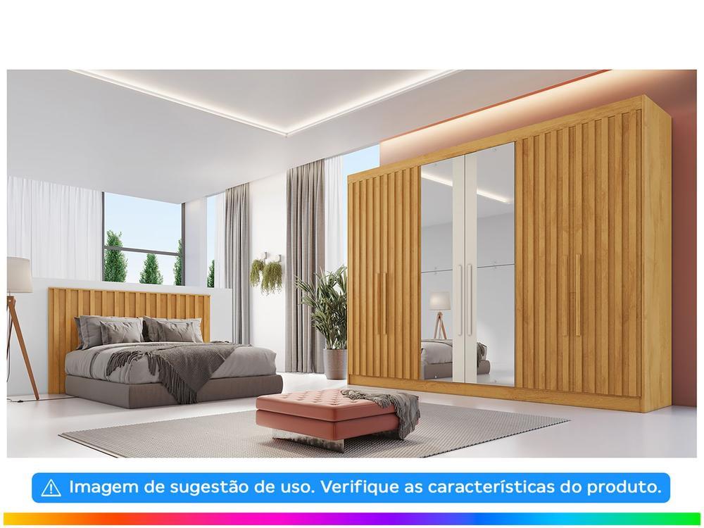 Guarda-roupa Casal com Espelho 6 Portas 6 Gavetas Móveis Europa Ripado Potente - 2