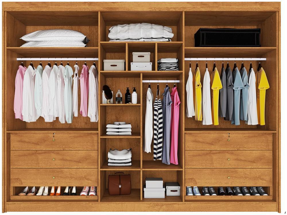 Guarda-roupa Casal 6 Portas 6 Gavetas Móveis Europa Ripado Potente - 5