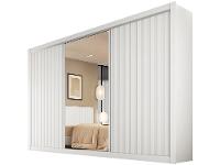 Guarda-roupa Casal com Espelho 3 Portas de Correr - 1