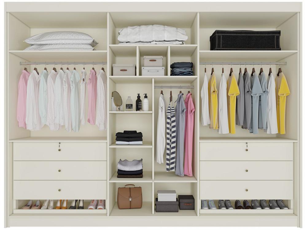 Guarda-roupa Casal com Espelho 6 Portas 6 Gavetas Móveis Europa Ripado Potente - 3