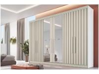 Guarda-roupa Casal com Espelho 6 Portas 6 Gavetas Móveis Europa Ripado Potente - 1