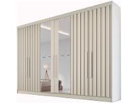 Guarda-roupa Casal com Espelho 6 Portas 6 Gavetas Móveis Europa Ripado Potente - 2