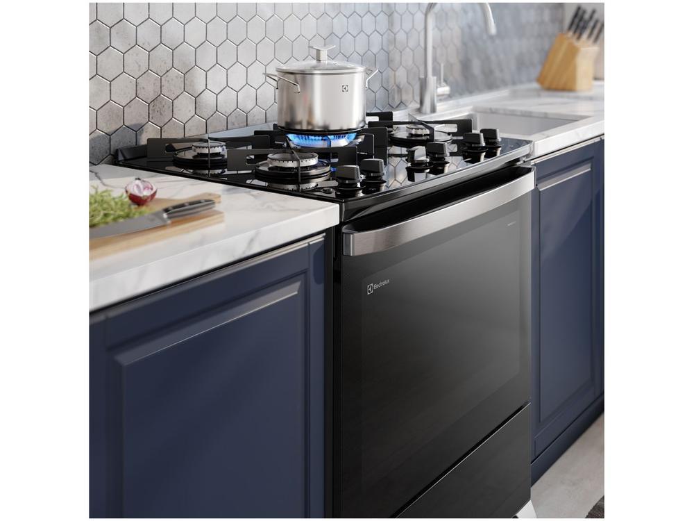 Fogão 5 Bocas Electrolux Preto Mesa de Vidro VaporBake FE5GP - 7