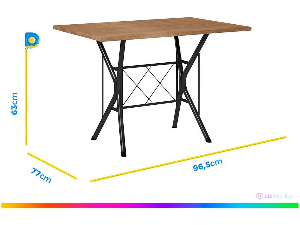Mesa de Jantar 6 Cadeiras Retangular Preta - 3