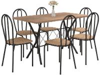 Mesa de Jantar 6 Cadeiras Retangular Preta - 5