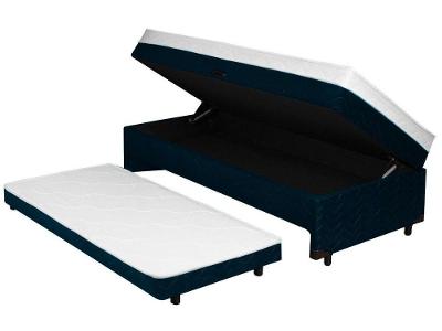 Cama Box Conjugada Solteiro SMP com Cama Auxiliar e Baú 51x88x188 Lady