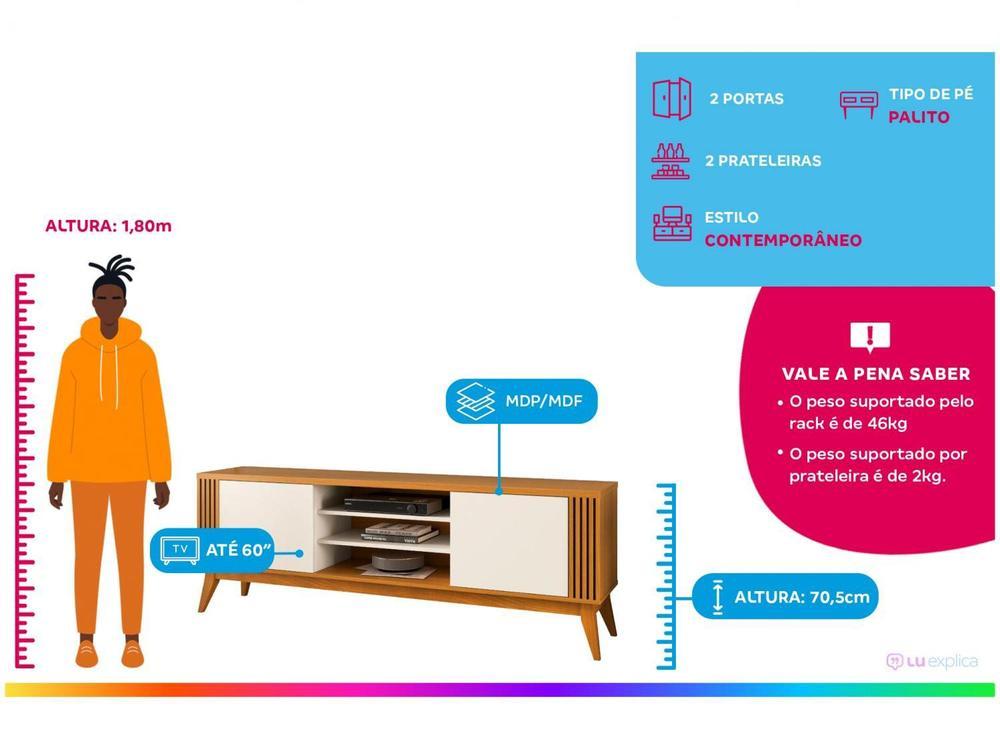 Rack para TV até 60” Bancada 2 Portas EDN Móveis - 2