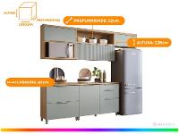 Armário de Cozinha Completa Nesher Duquesa 100% MDF com Balcão 5 Portas 4 Gavetas - 3