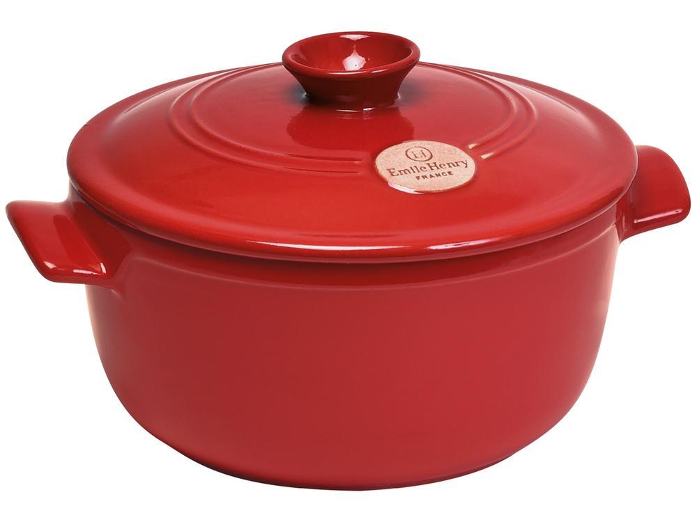 Caçarola Emile Henry de Cerâmica com Tampa 22cm 2,5L Vermelha - 1