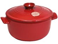 Caçarola Emile Henry de Cerâmica com Tampa 22cm 2,5L Vermelha - 1