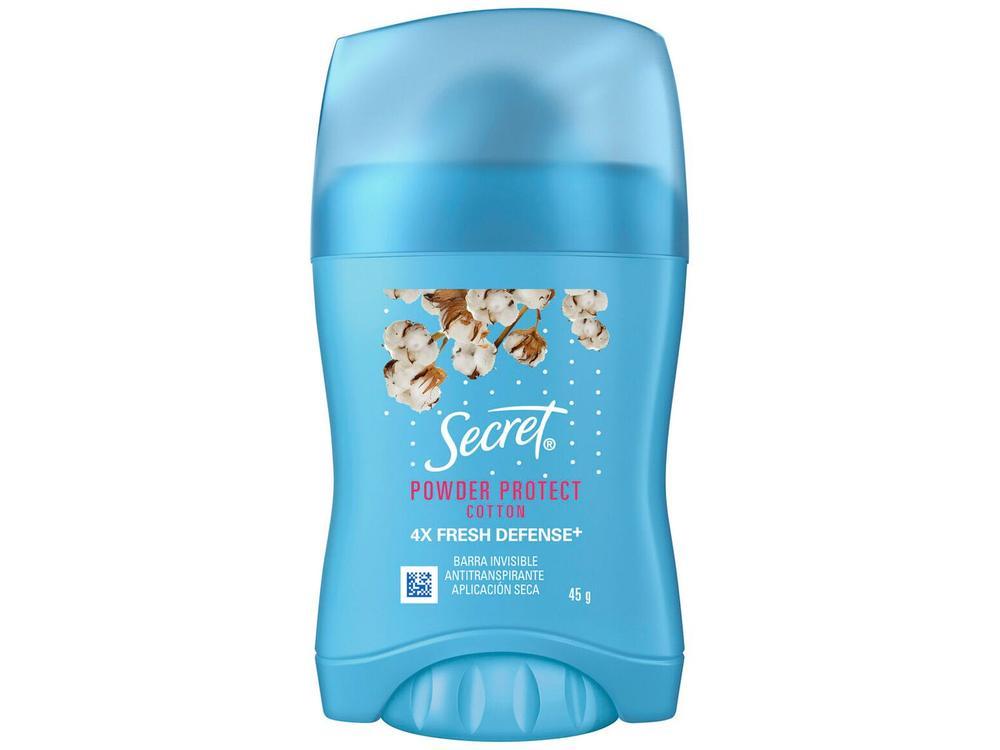 Desodorante Antitranspirante Secret em Barra Proteção de Algodão 45g - 11