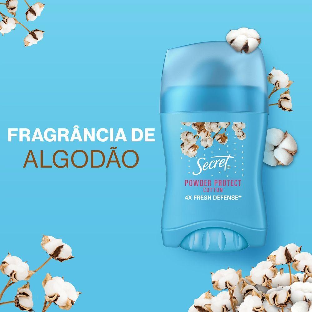 Desodorante Antitranspirante Secret em Barra Proteção de Algodão 45g - 2