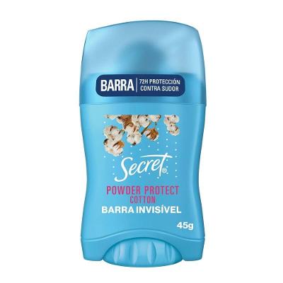 Desodorante Antitranspirante Secret em Barra Proteção de Algodão 45g